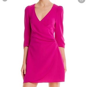 Cinq a sept hot pink mid sleeve dress